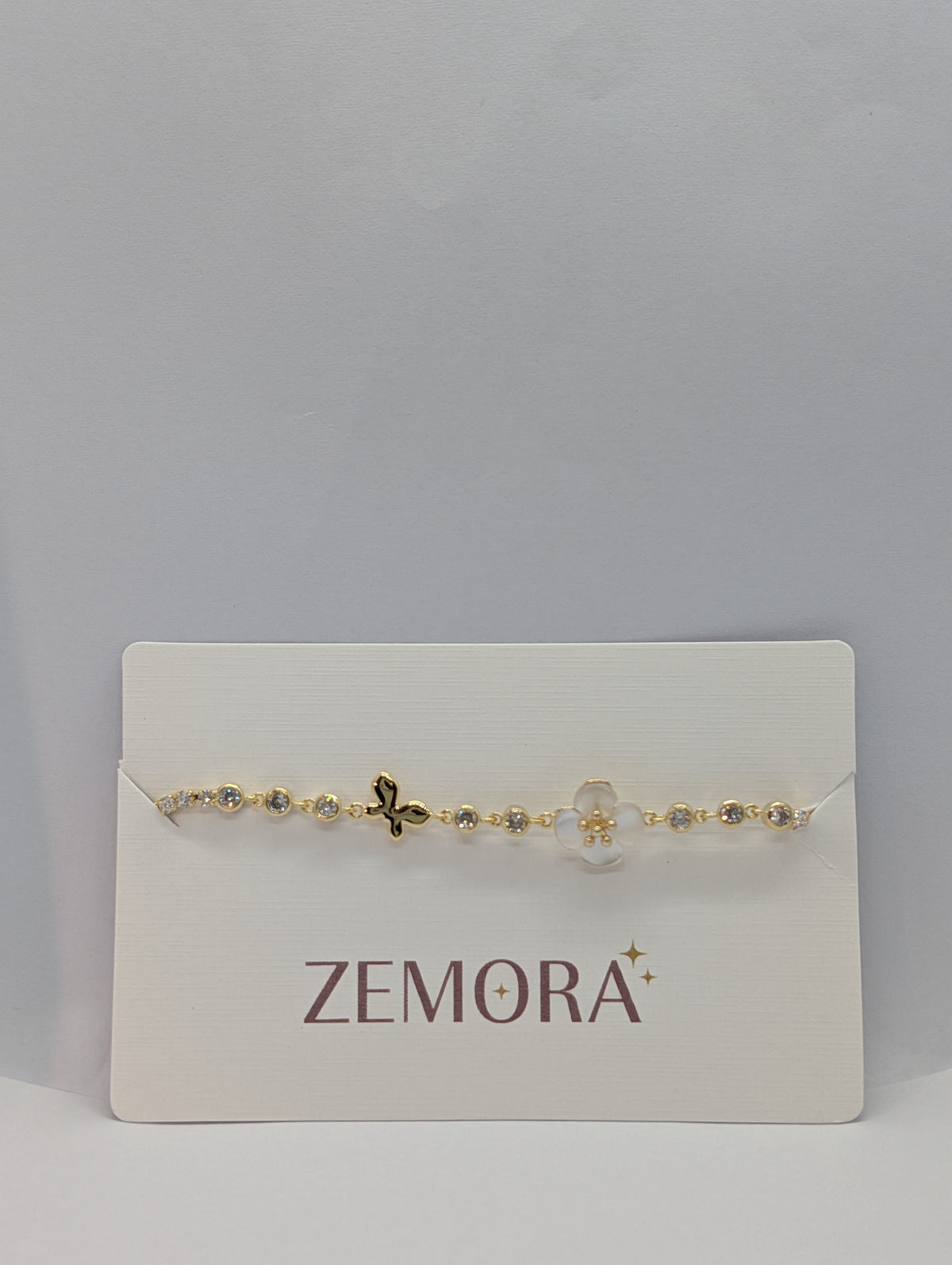 Butterfly & Pearl Flower Dual-Chain Station Bracelet
