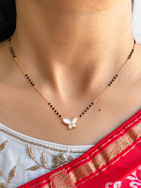 Mother of Pearl Butterfly Mangalsutra