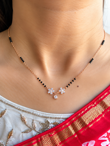 Twin Flower & Teardrop Mangalsutra