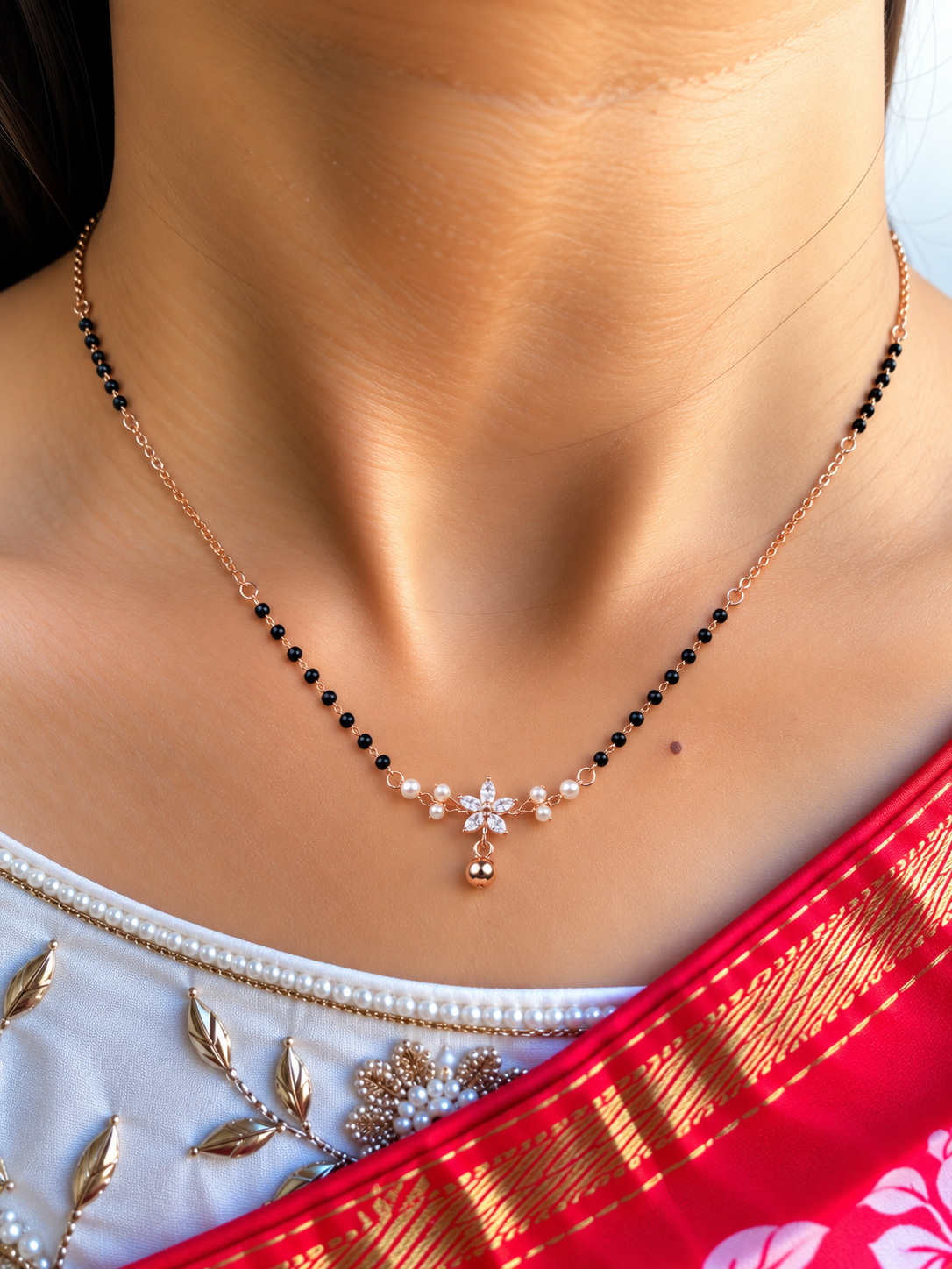 Butterfly & Pearl Mangalsutra
