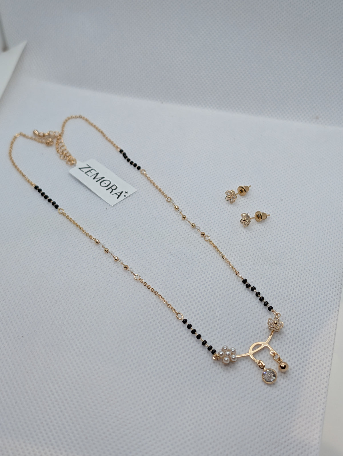 Floral Mangalsutra Set with Earrings
