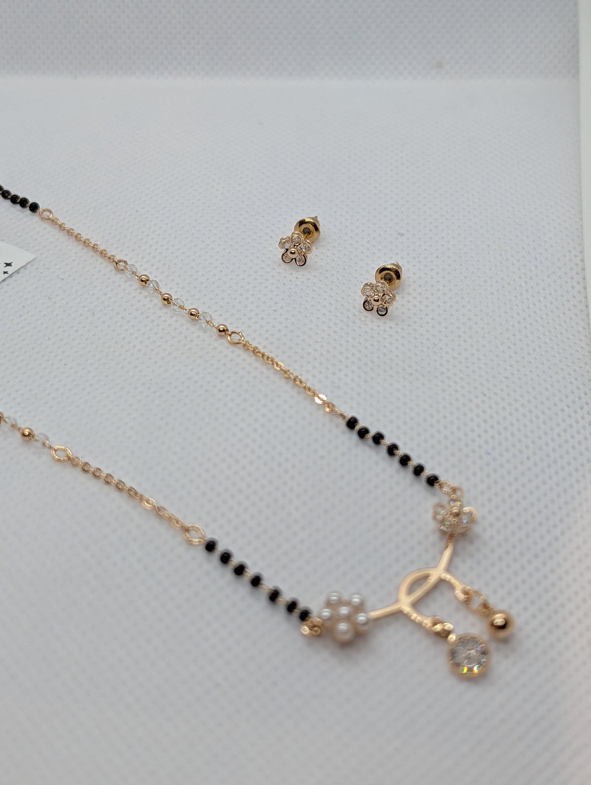 Floral Mangalsutra Set with Earrings