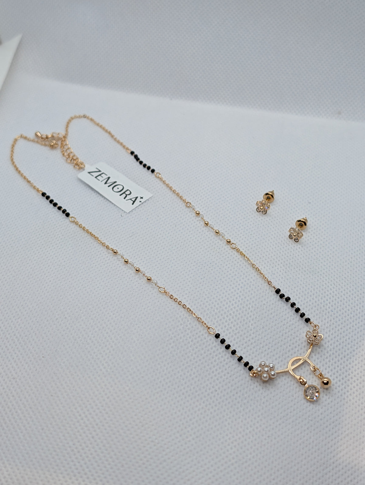 Floral Mangalsutra Set with Earrings