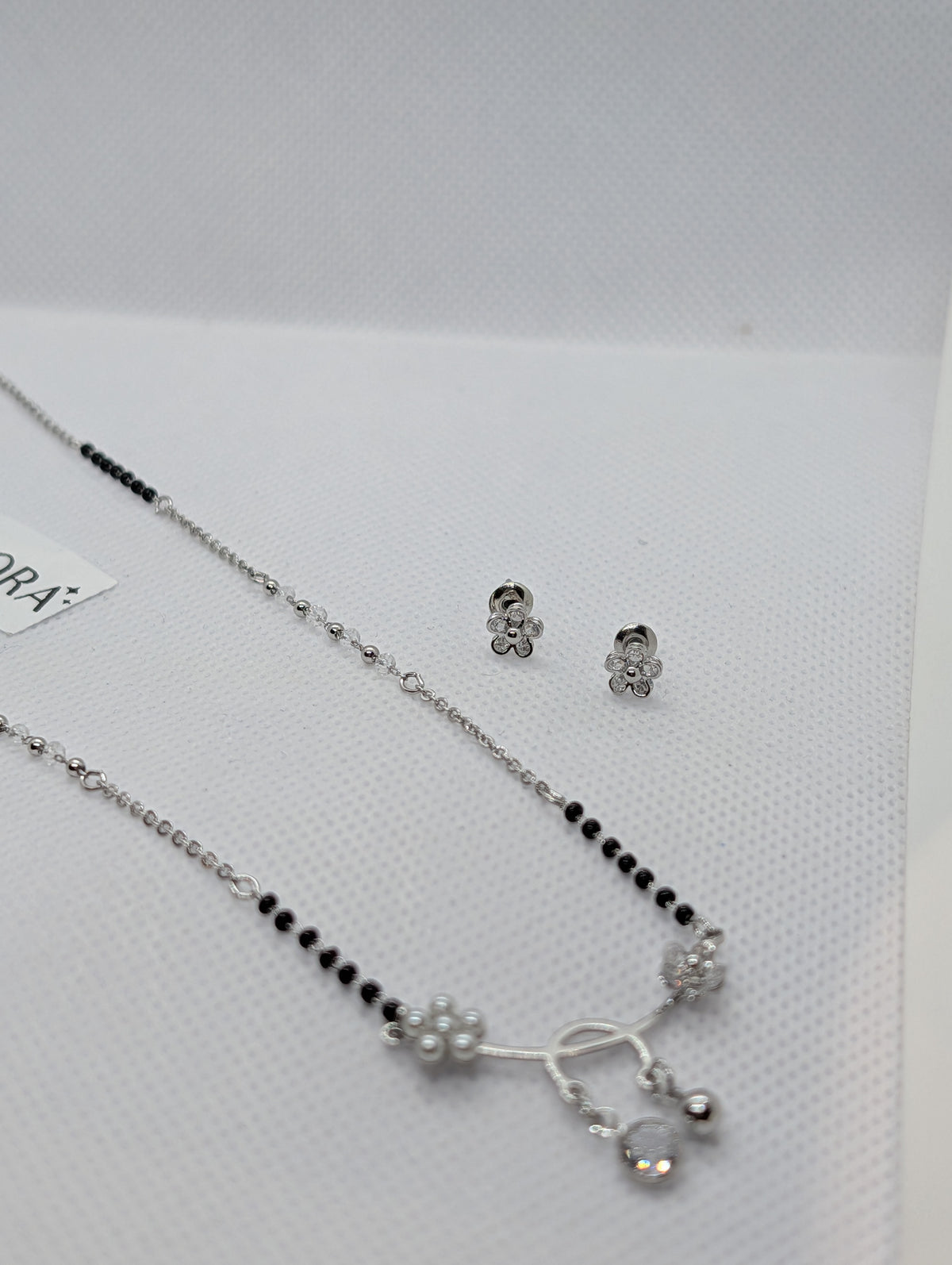 Floral Mangalsutra Set with Earrings