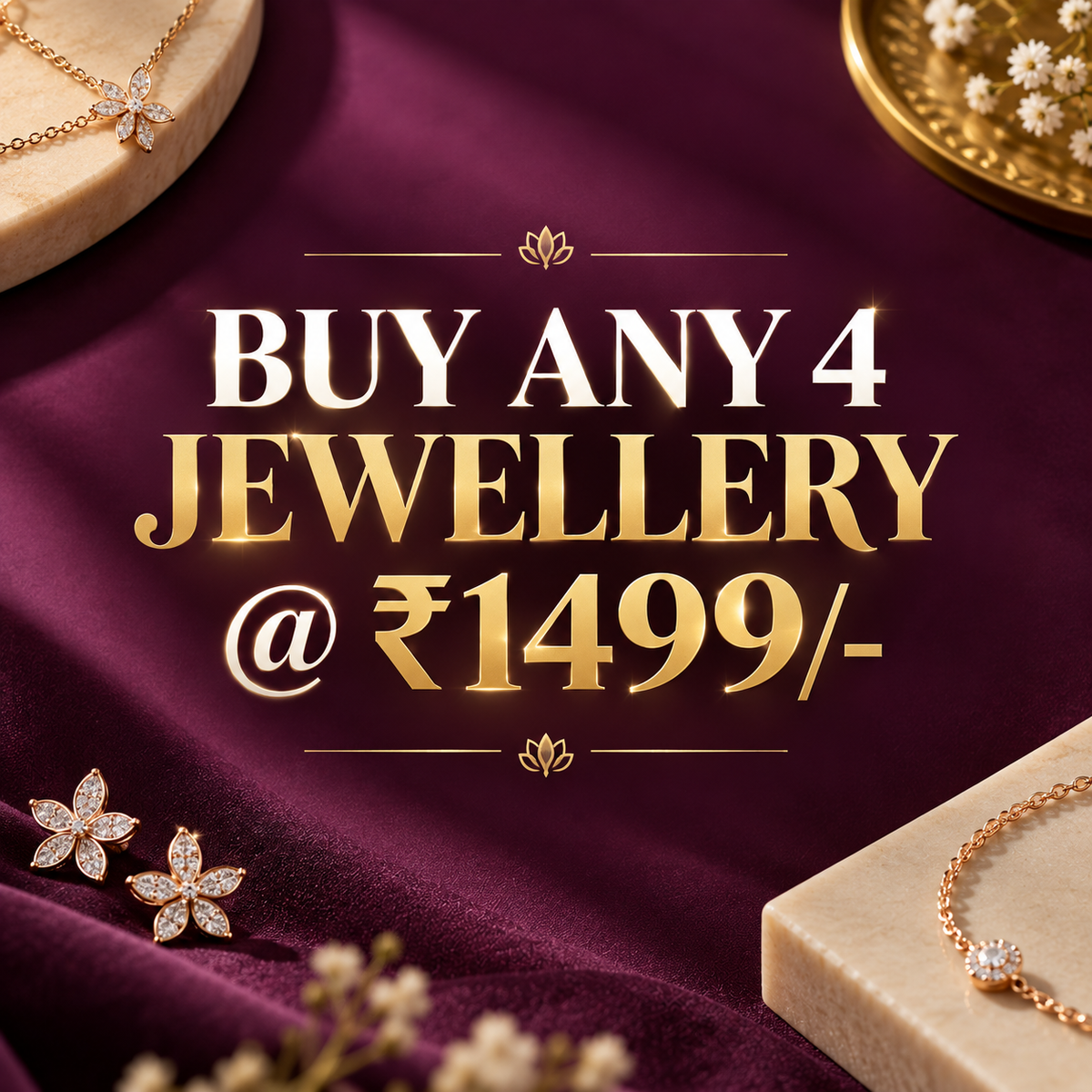 Buy Any 4 Jewellery @t ₹1499 Combo pack